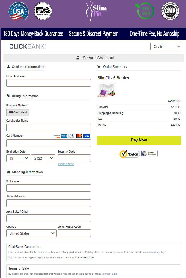 SlimFitGO - Secure page order