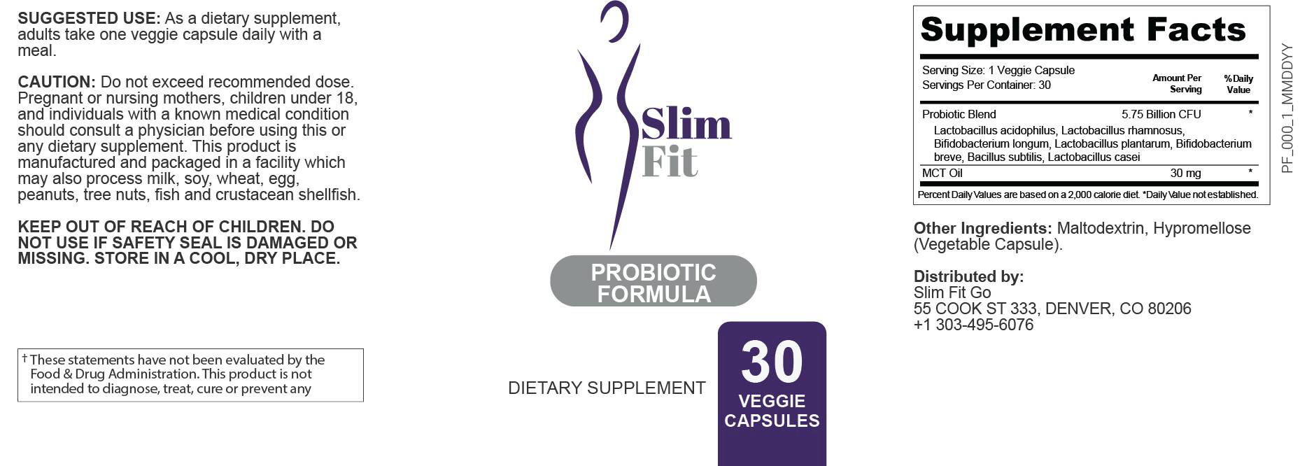 SlimFitGO supplement facts